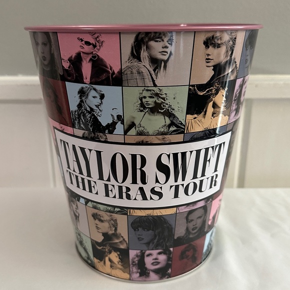 Taylor Swift Eras Movie AMC Pink Metal Popcorn Bucket Garbage can, Party Favors - Picture 1 of 5
